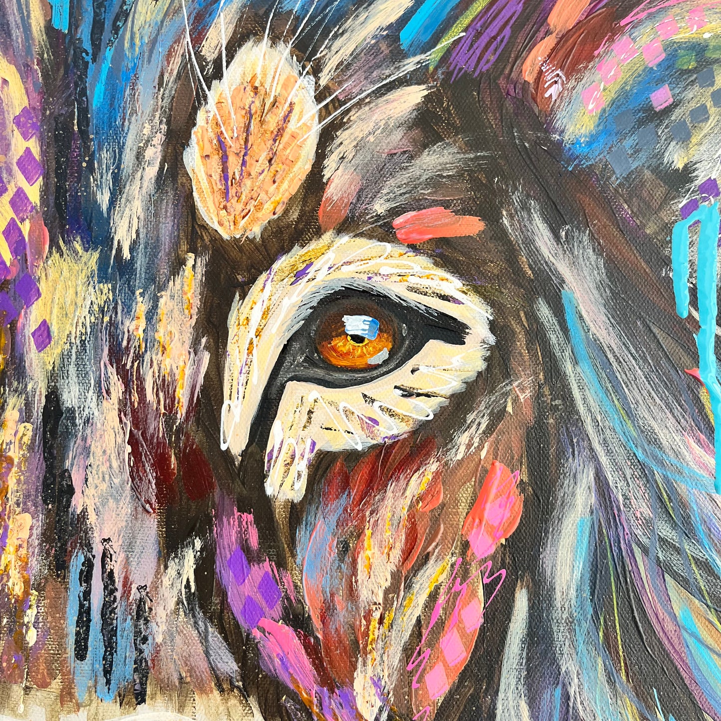 Simba the Lion - ORIGINAL PAINTING - FRAMED
