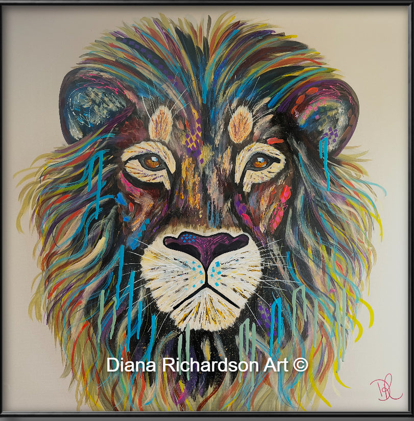Simba the Lion - ORIGINAL PAINTING - FRAMED