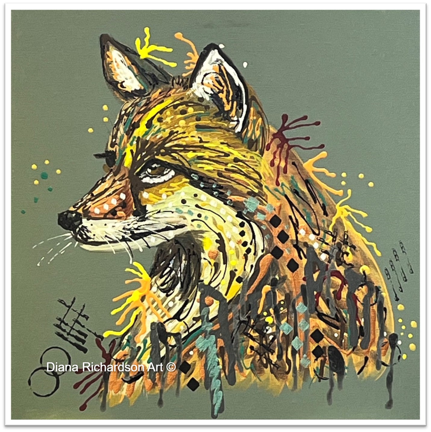 Sorrel the Fox - ORIGINAL MIXED MEDIA PAINTING - UNFRAMED