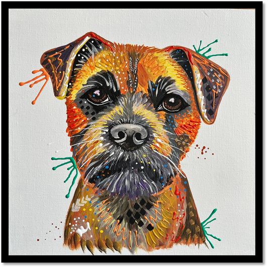 Whiskers & Wonder (Border Terrier) - Limited Edition Fine Art Print (Framed)