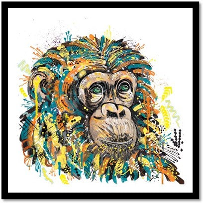 Charlie the Chimpanzee - Limited Edition Fine Art Print (Framed)