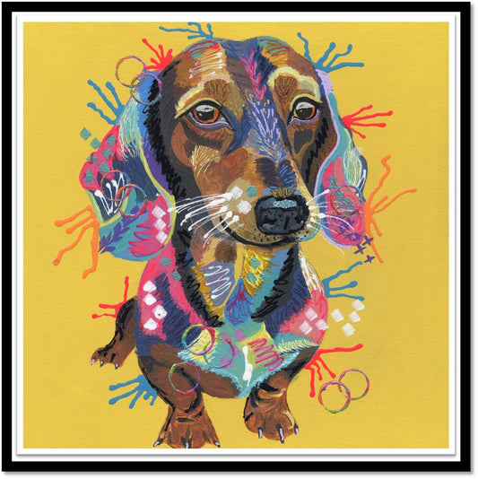 Peppa the Dachshund - Limited Edition Fine Art Print (Framed)