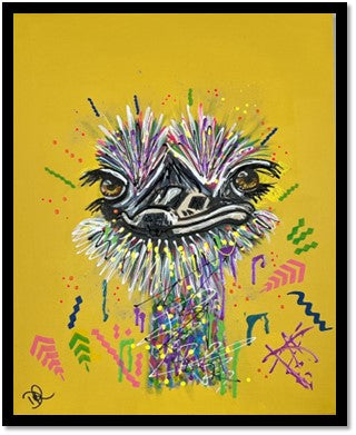 Olly the Ostrich - Limited Edition Fine Art Print (Framed)