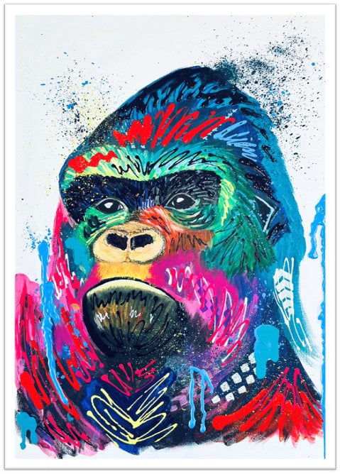 George the Gorilla - ORIGINAL MIXED MEDIA PAINTING