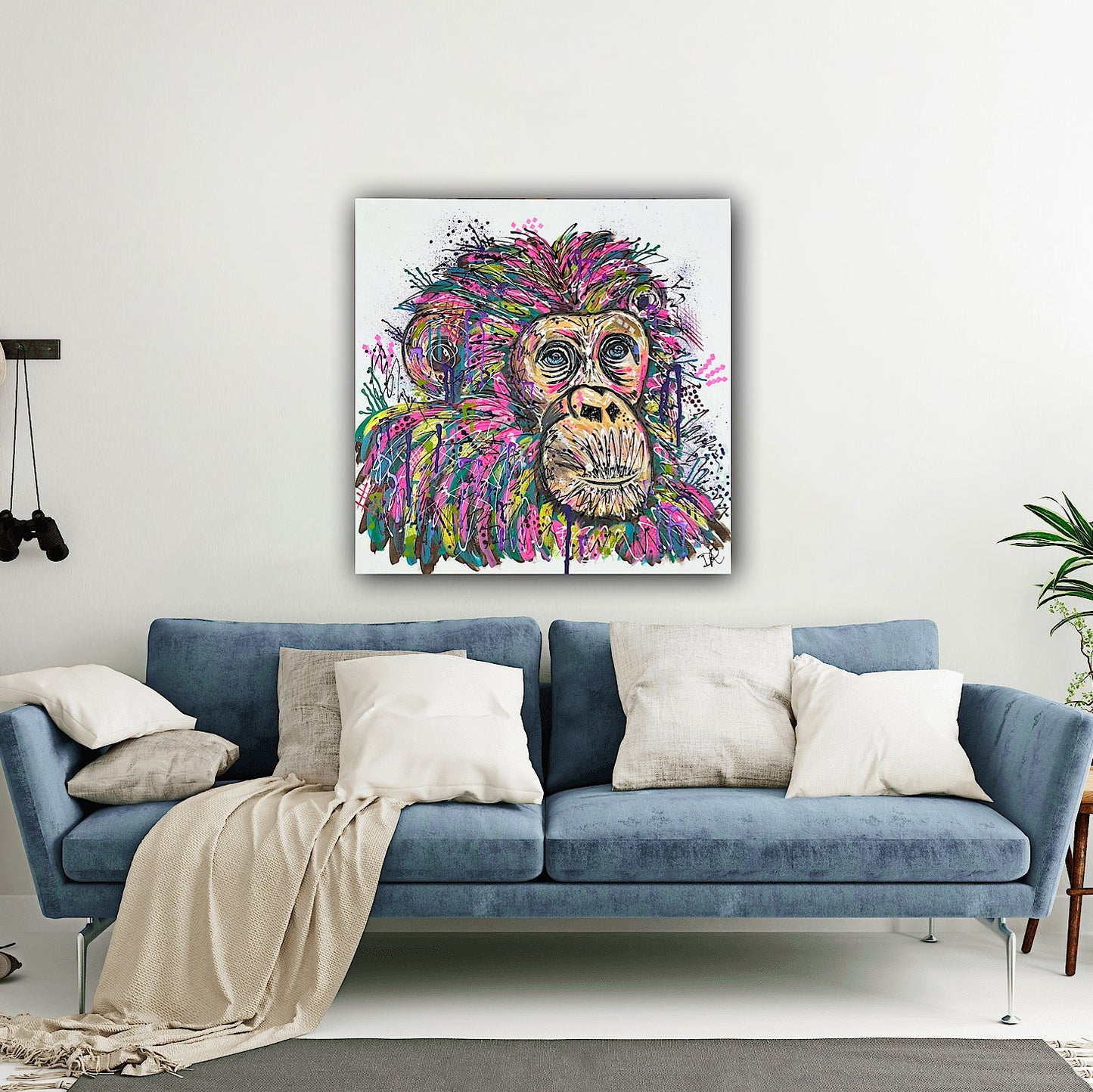 Bella the Chimpanzee - ORIGINAL MIXED MEDIA PAINTING