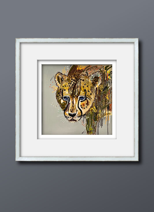 Nala the Cheetah - ORIGINAL MIXED MEDIA PAINTING