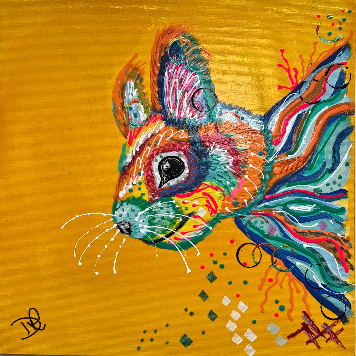 Horace the Squirrel - ORIGINAL MIXED MEDIA PAINTING