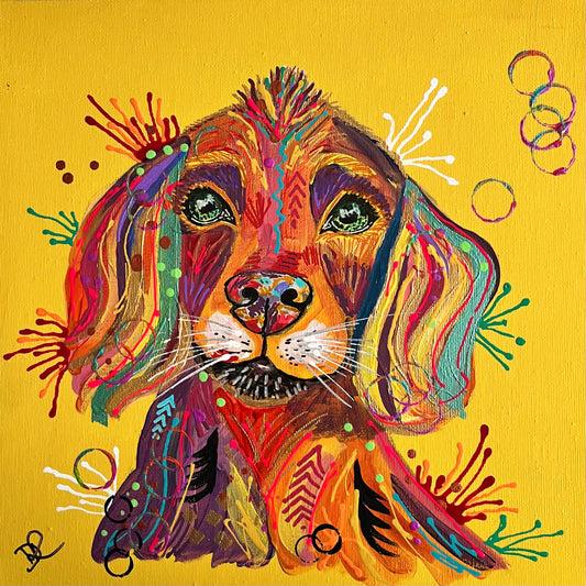 Lady the Cocker Spaniel - ORIGINAL MIXED MEDIA PAINTING