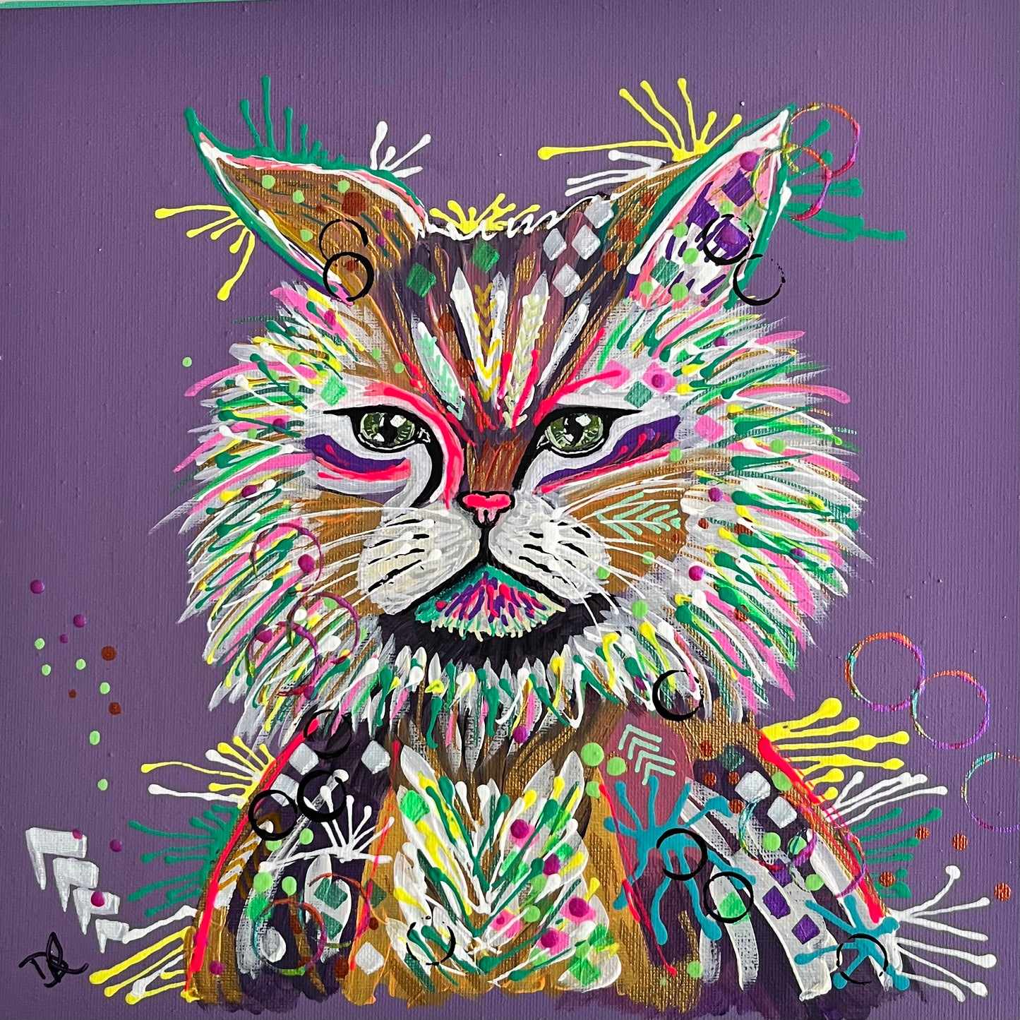 Taylor the Cat - ORIGINAL MIXED MEDIA PAINTING