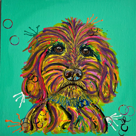 Ruby the Cockapoo - ORIGINAL MIXED MEDIA PAINTING