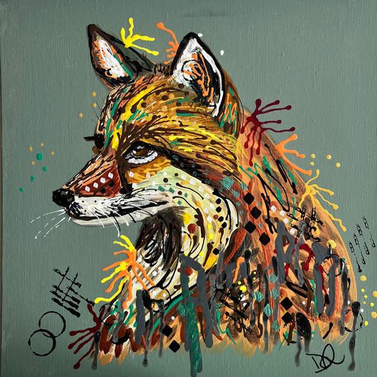 Sorrel the Fox - ORIGINAL MIXED MEDIA PAINTING