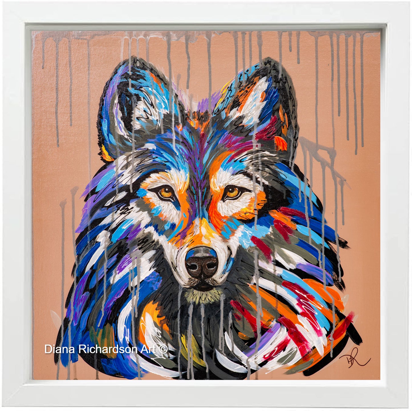 Koa the Wolf - ORIGINAL PAINTING - FRAMED