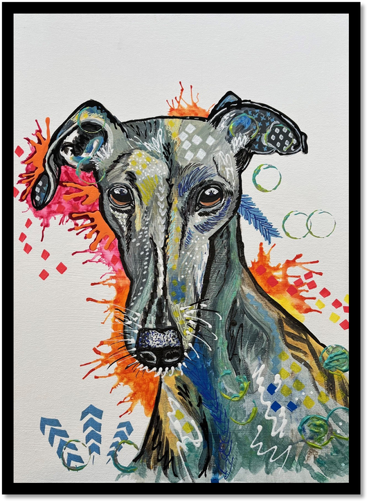 Milo the Italian Greyhound - Limited Edition Fine Art Print (Framed)