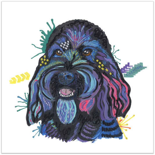 Pod the Poo (Cockapoo) - ORIGINAL MIXED MEDIA PAINTING