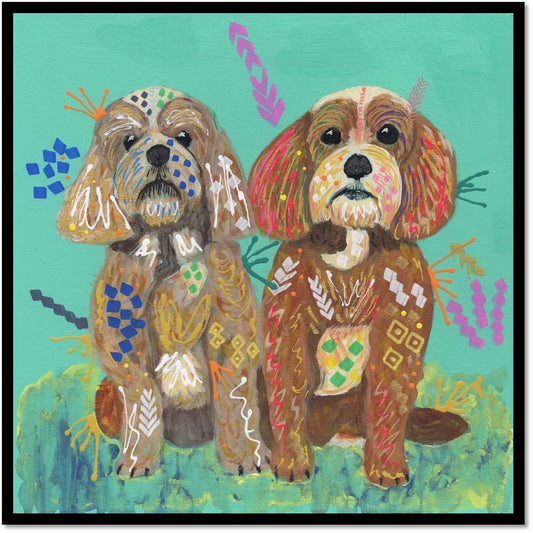 Rodney and Mabel the Cavapoos - Limited Edition Fine Art Print (Framed)