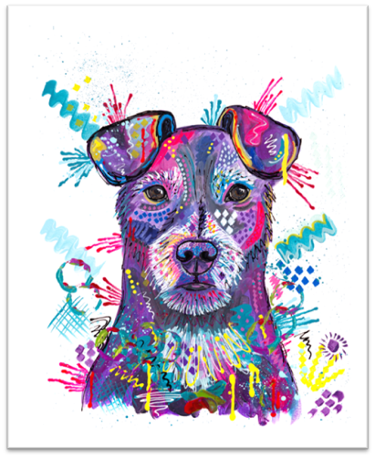 Lilli the Patterdale Terrier - ORIGINAL MIXED MEDIA PAINTING