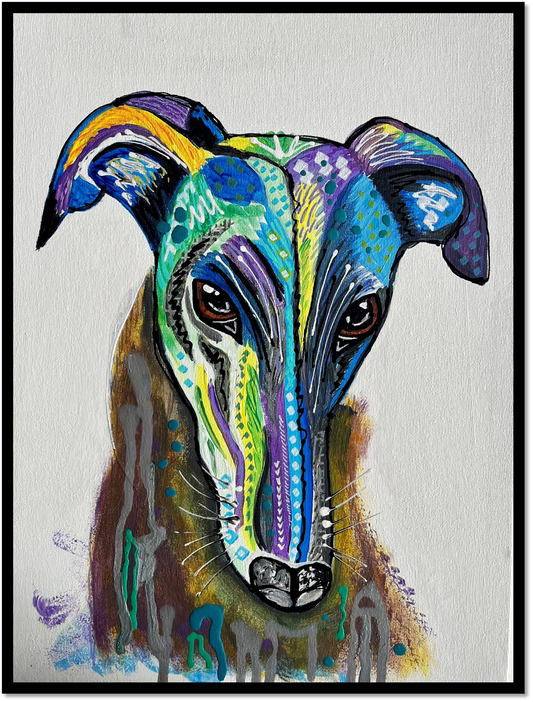 Lola the Greyhound - Limited Edition Fine Art Print (Framed)