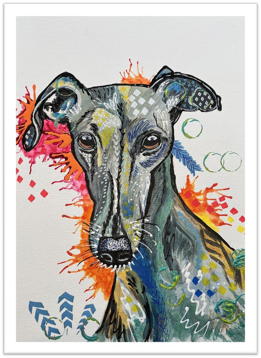 Milo the Italian Greyhound - Limited Edition Fine Art Print (Unframed)