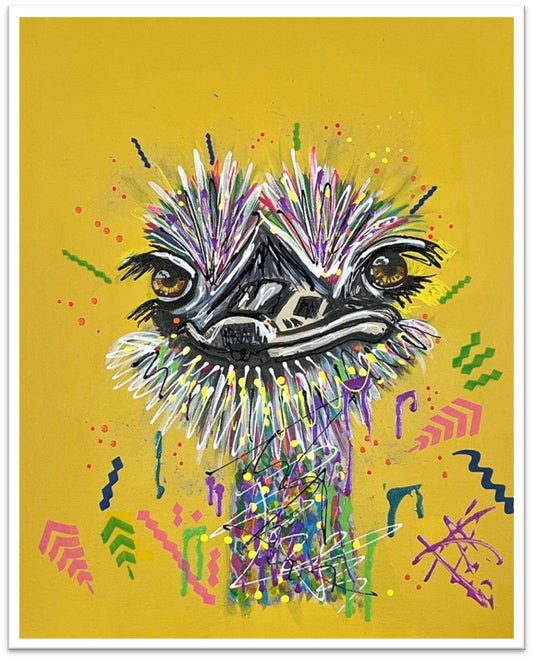 Olly the Ostrich - Limited Edition Fine Art Print (Unframed)