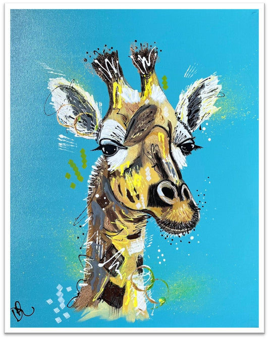 Timmy the Giraffe - ORIGINAL MIXED MEDIA PAINTING