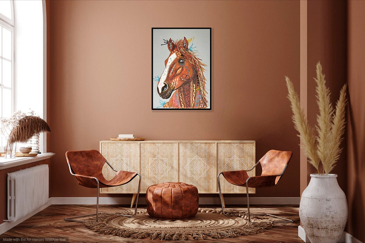 Copper Blaze the Thoroughbred (Racehorse) - Limited Edition Fine Art Print (Framed)